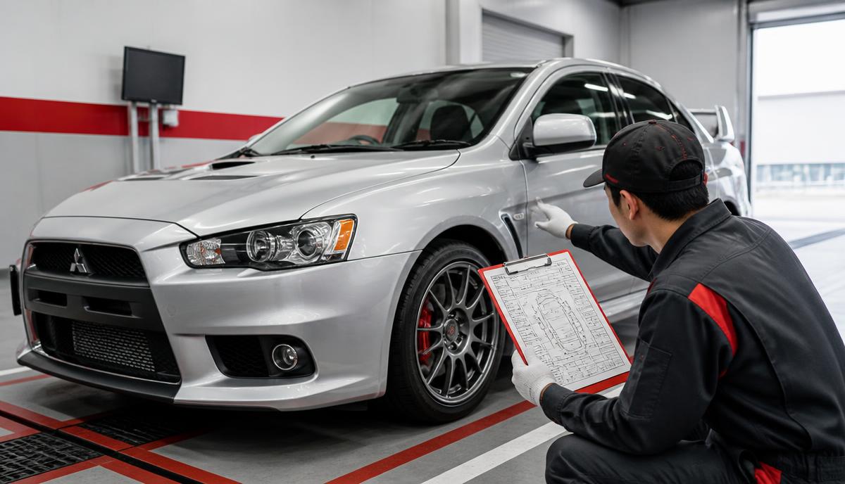 Japanese used car auction inspection and grading sheet